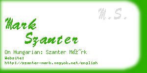 mark szanter business card